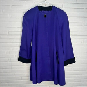 J. Gallery Vintage Royal Purple and Black Button Cape Coat, Women’s Size 8